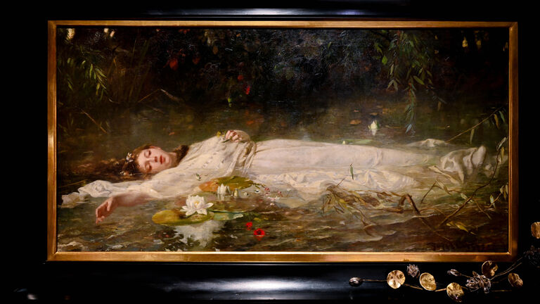 Jugendstil-Gemälde „Ophelia“ von Friedrich Wilhelm Theodor Heyser