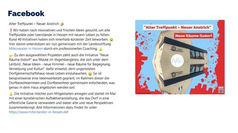 Facebook-Post vom 16. April 2022