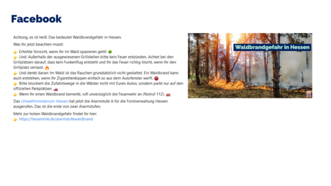 Facebook-Post vom 19. Juli 2022