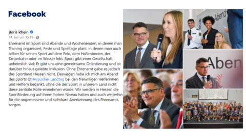 Facebook-Post vom 14. Juli 2022