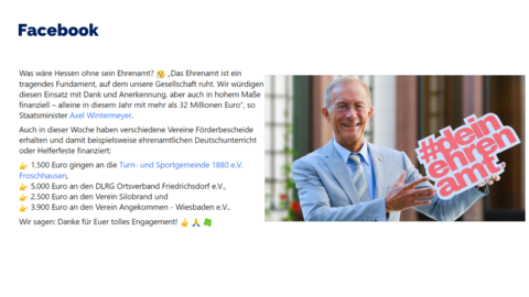 Facebook-Post vom 29. Juli 2022