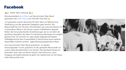 Facebook-Post vom 31. Juli 2022