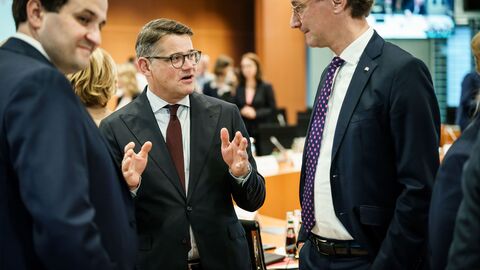 Ministerpräsident Boris Rhein mit Ministerpräsident Hendrik Wüst