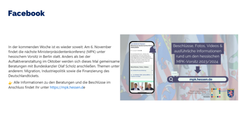 Facebook-Post vom 4. November 2023