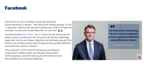 Facebook-Post vom 1. Dezember 2023