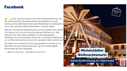 Facebook-Post vom 08. Dezember 2023
