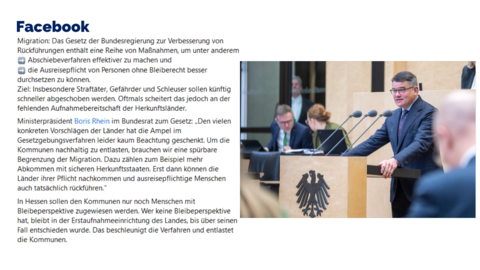 Facebook-Post vom 02. Februar 2024