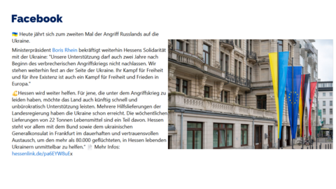 Facebook-Post vom 24. Februar 2024