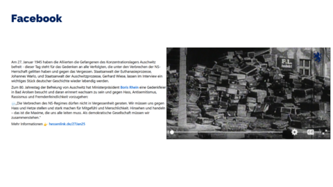 Facebook-Post von Montag, 27. Januar 2025 um 12:00