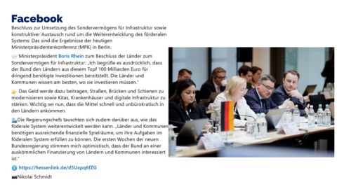 Facebook Post vom 05. Juni 2025