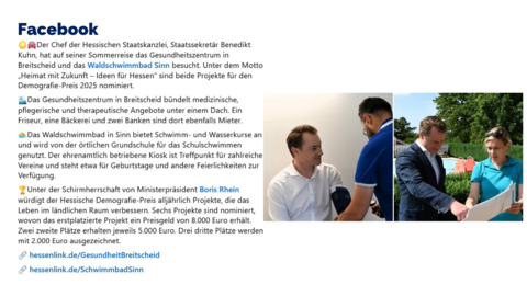 Facebook Post vom 16. Juli 2025