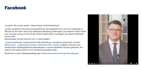 Facebook-Post vom 09. Februar 2026