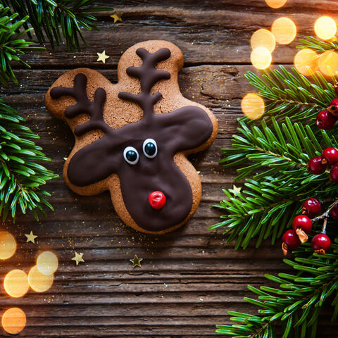 Süßes Plätzchen Weihnachtsplätzchen: Ein Rentier