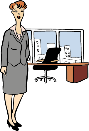 Diese Frau leitet eine Firma.